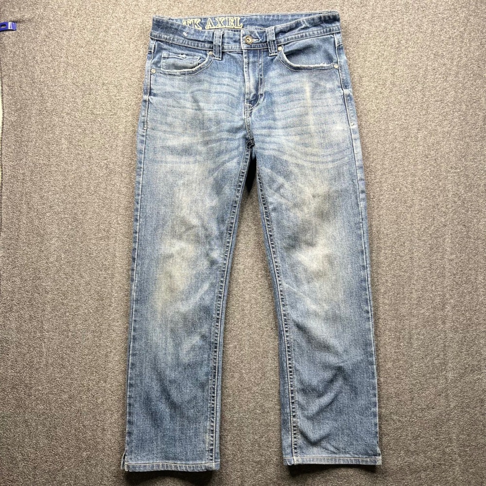 TK Axel Jeans Mens 32x32 Blue Fits 32x28 Harbor Embroidered Pockets